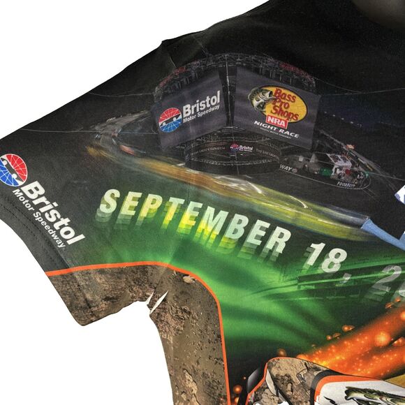 Mens NRA Bristol Motor Speedway Controlled Chaos Graphic T-Shirt L Double Sided - Picture 2 of 7